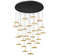 Mantova LED Alabaster Chandelier Matte Black 47.25 in Dia - Tianguang Alabaster Lighting