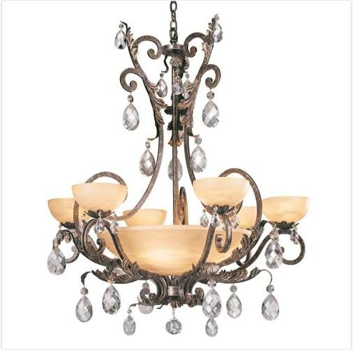 French Marble Center Bowl Chandelier - Tianguang Alabaster Lighting