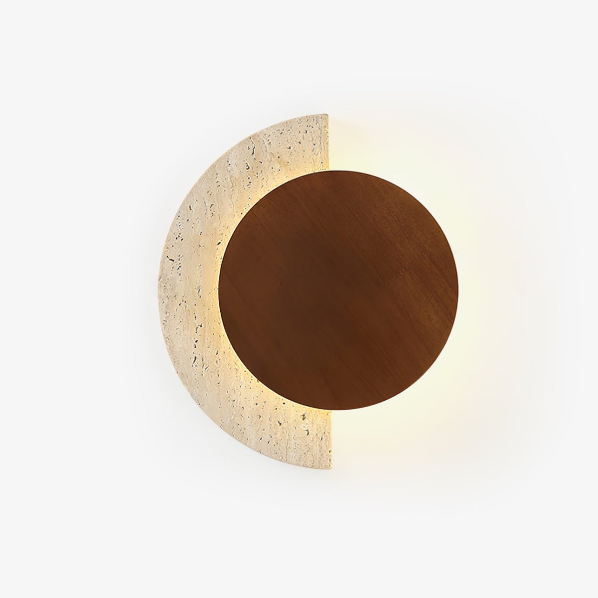 Crescent Halo Travertine Wall Sconce - Tianguang Alabaster Lighting
