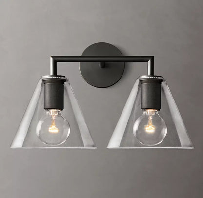 Utilitaire Funnel Shade Double Wall Light, Bathroom Wall Sconce, detail 10