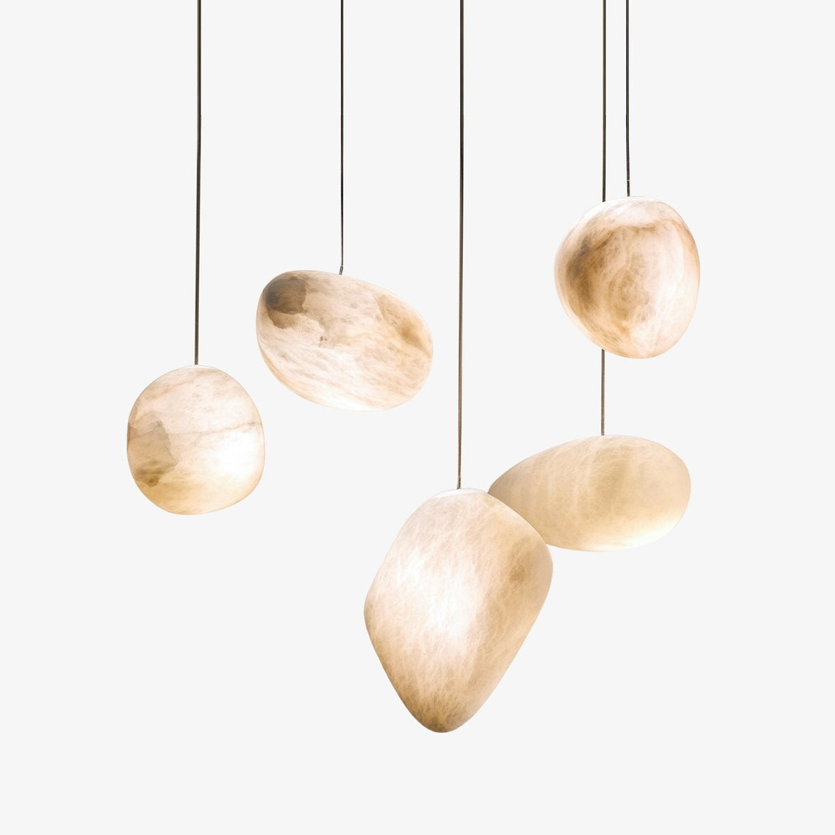 Pebbles Alabaster Hanging light Pendant Lamp - Tianguang Alabaster Lighting