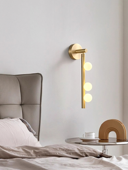 Brass Glass Tube Wall Light - 7 Heads A Φ 4.7 x H 39.4 Brass, Hardwired Wall Sconce, detail 5