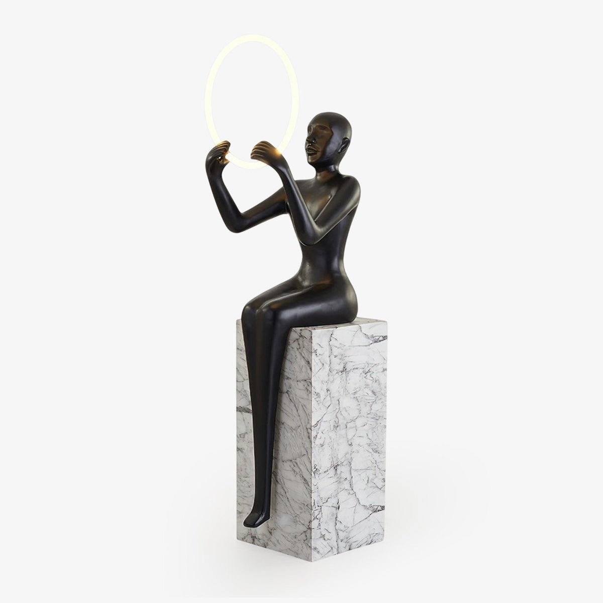 Elena Sculpture Ambient Marble Floor Lamp Floor Lamp - Tianguang Alabaster Lighting