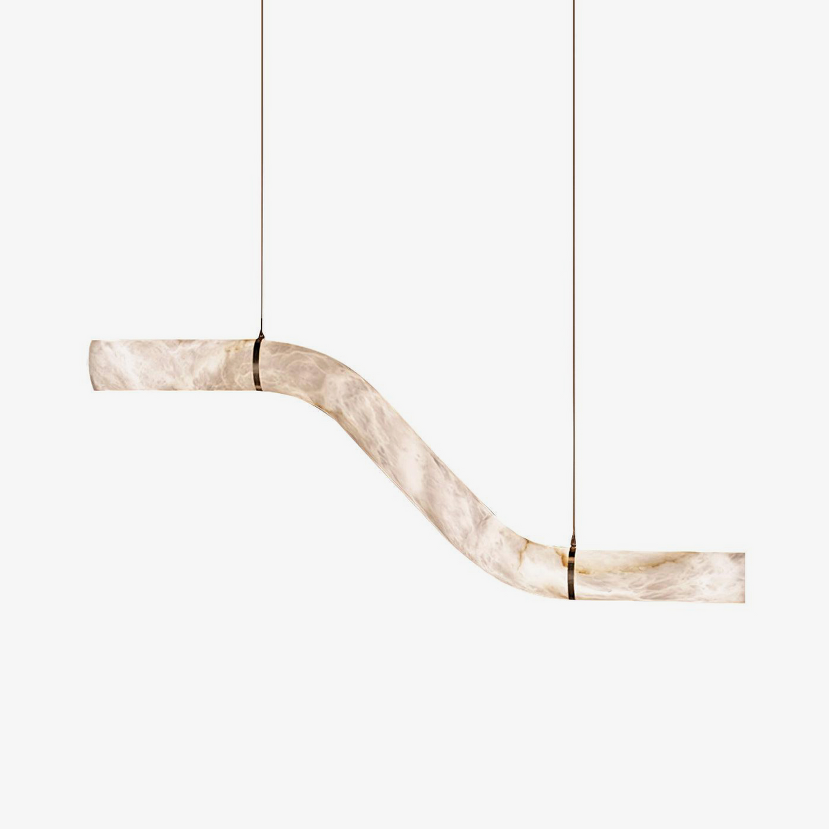 Streamlined Alabaster Pendant Lamp 47.2 in Dia - Tianguang Alabaster Lighting