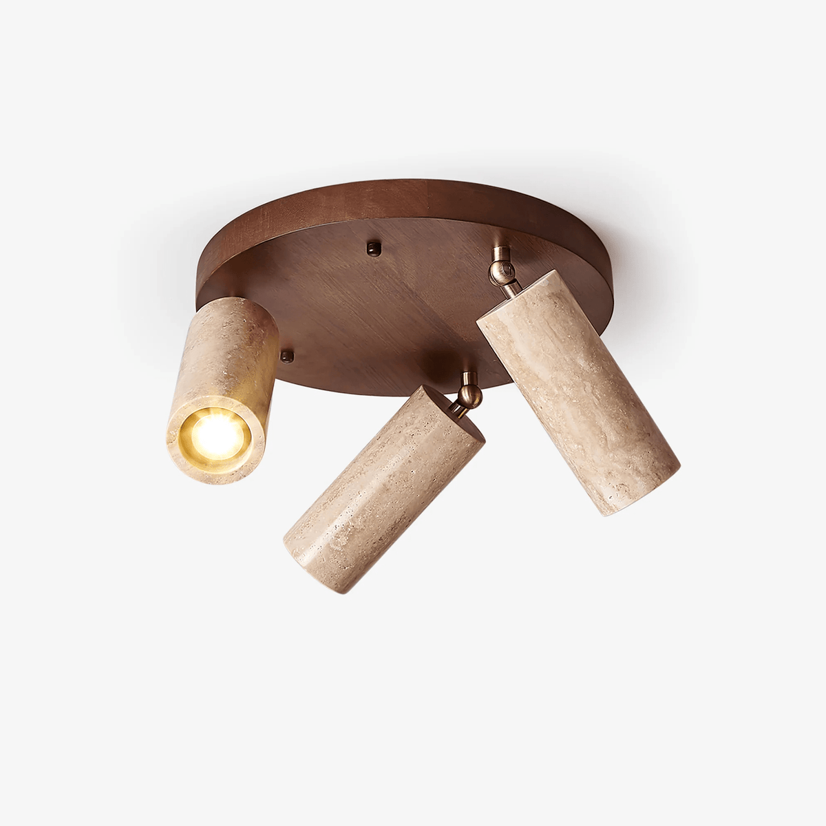 Terra Beam Travertine Ceiling Light 6.7 in Dia - Tianguang Alabaster Lighting