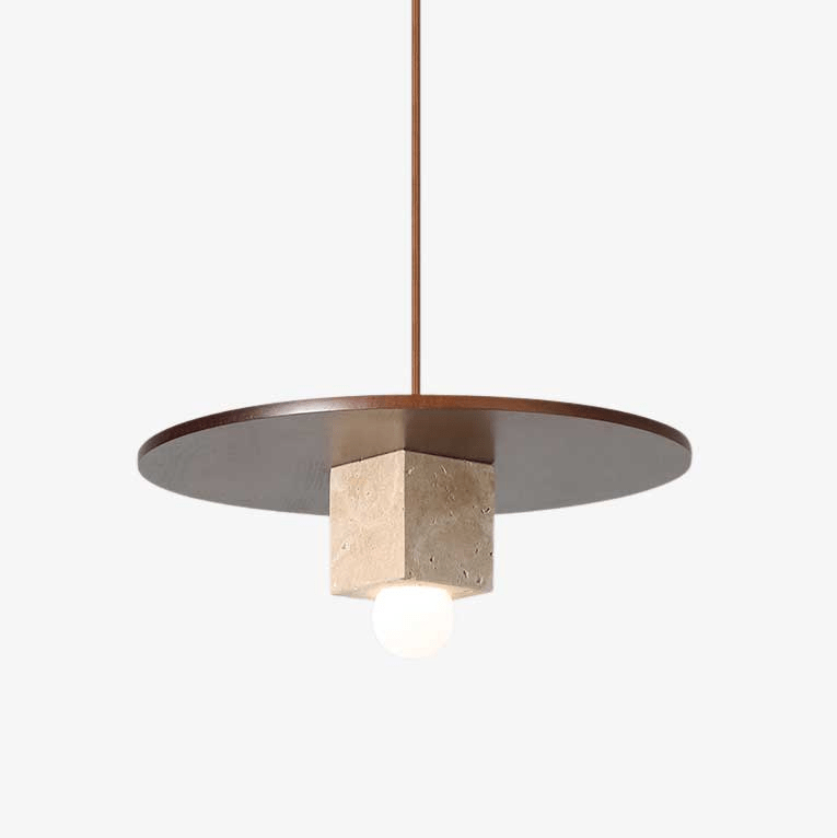 Tondo Stone Disc Travertine Pendant Light - Tianguang Alabaster Lighting