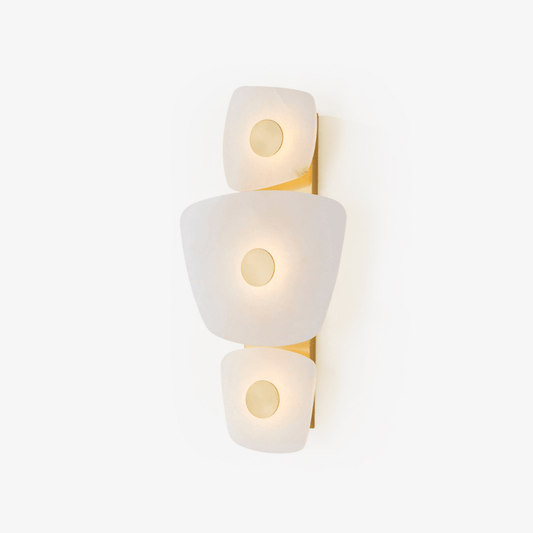 Holmdel Alabaster Wall Lamp 11.5 in Dia Brass - Tianguang Alabaster Lighting