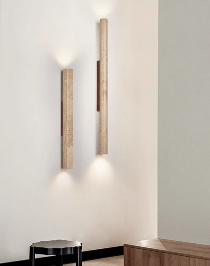 Travertine Column Wall Light, Hardwired Wall Sconce, detail 3