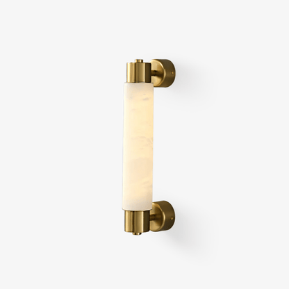 Alatar Alabaster Wall Light, Hardwired Wall Sconce, Metal, Dia 6cm x W 10cm x H 35cm