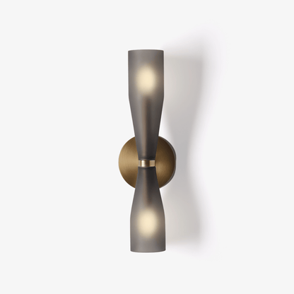 Ovalo Duo Wall Light, Hardwired Wall Sconce, Metal, Dia 12cm x H 42cm