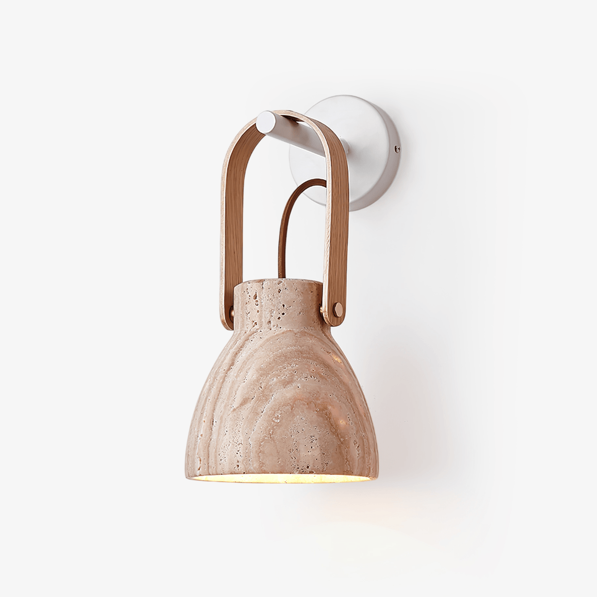 Lanta Arc Stone Travertine Sconce - Tianguang Alabaster Lighting