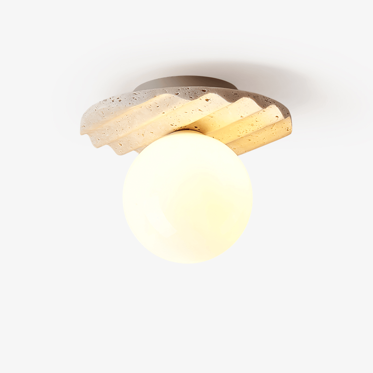 Terra Globe Travertine Ceiling Light - Tianguang Alabaster Lighting
