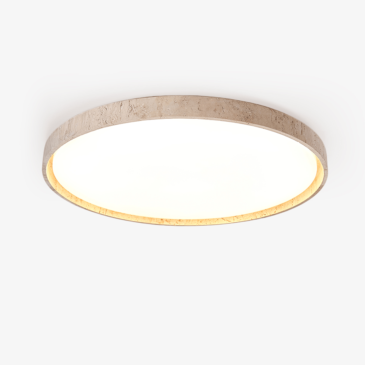Oro Circle Travertine Ceiling Light - Tianguang Alabaster Lighting