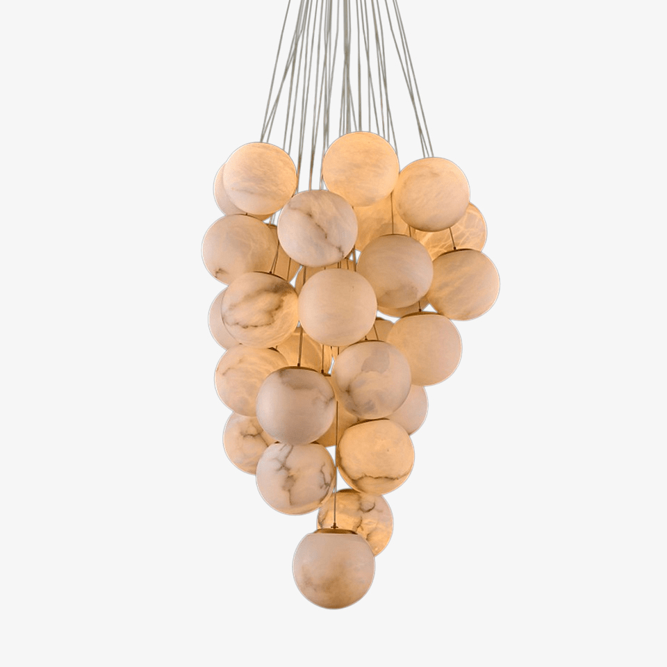 Cluster Alabaster Globe Chandelier 12.9 in Dia - Tianguang Alabaster Lighting