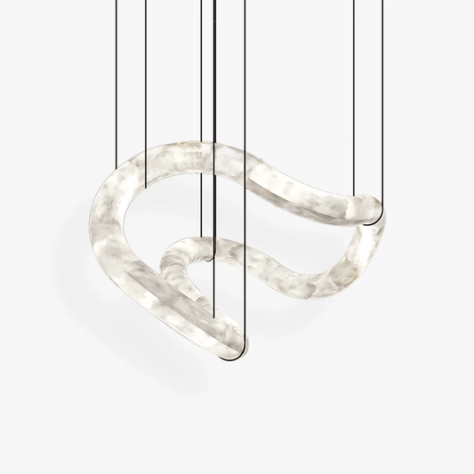 Ethereal Wave Alabaster Chandelier - Tianguang Alabaster Lighting