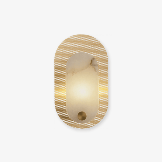 Perforated Oval Alabaster Wall Sconce - Tianguang Alabaster Lighting
