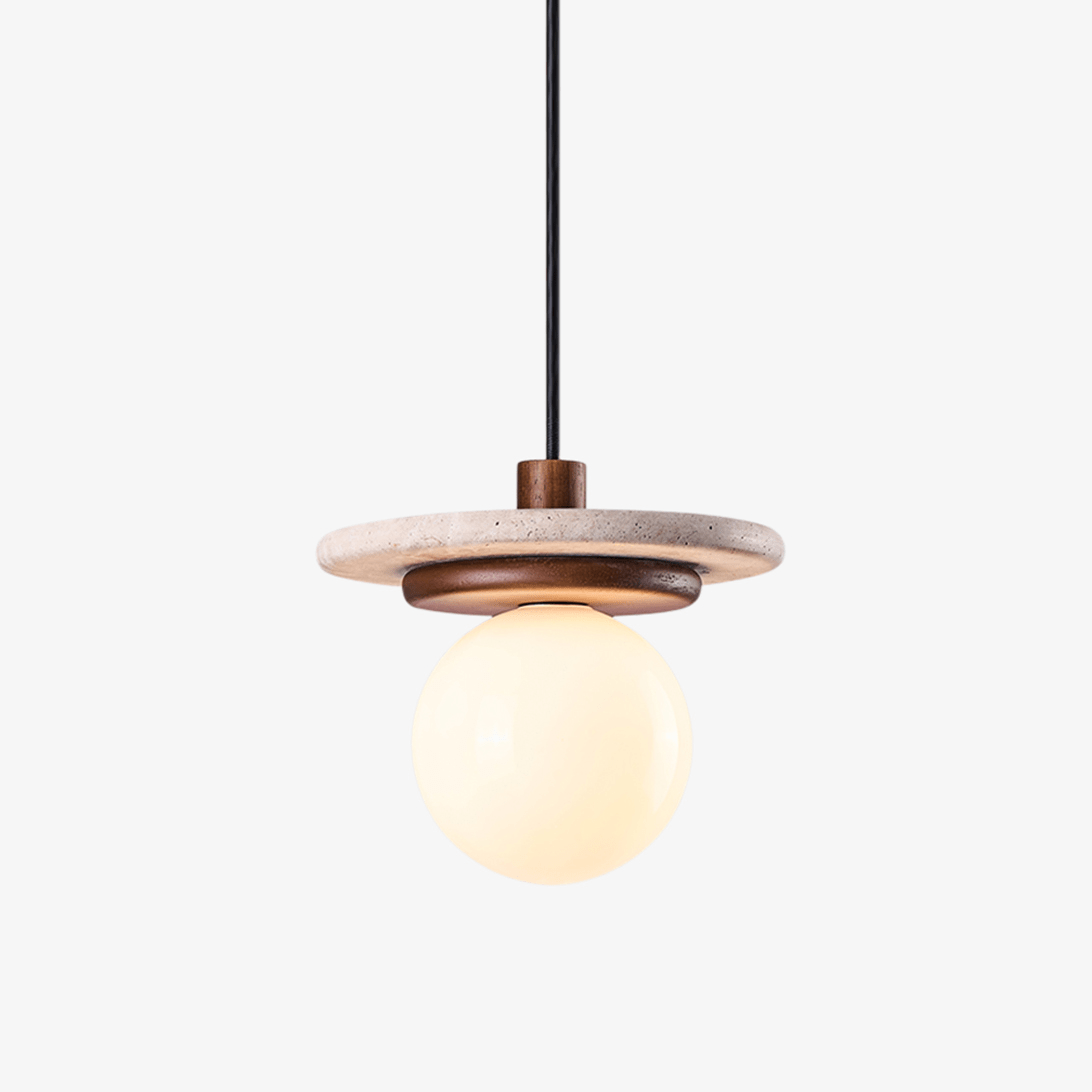 Travertine Disk Pendant Light - Tianguang Alabaster Lighting