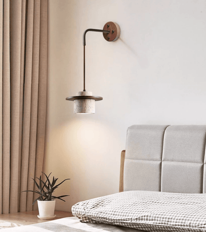 Cylindrical Stone Wall Light, Hardwired Wall Sconce, detail 3