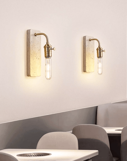 Industrial Stone Wall Light, Hardwired Wall Sconce, detail 6