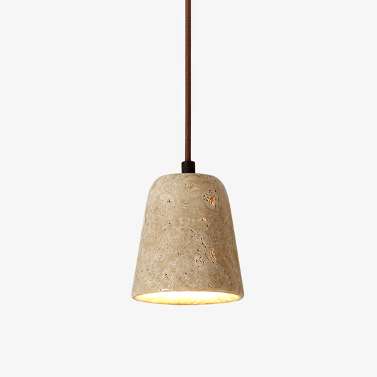 Earthy Travertine Cone Pendant Light - Tianguang Alabaster Lighting