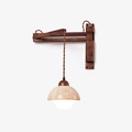 Adjustable Travertine Dome Wall Sconce - Tianguang Alabaster Lighting