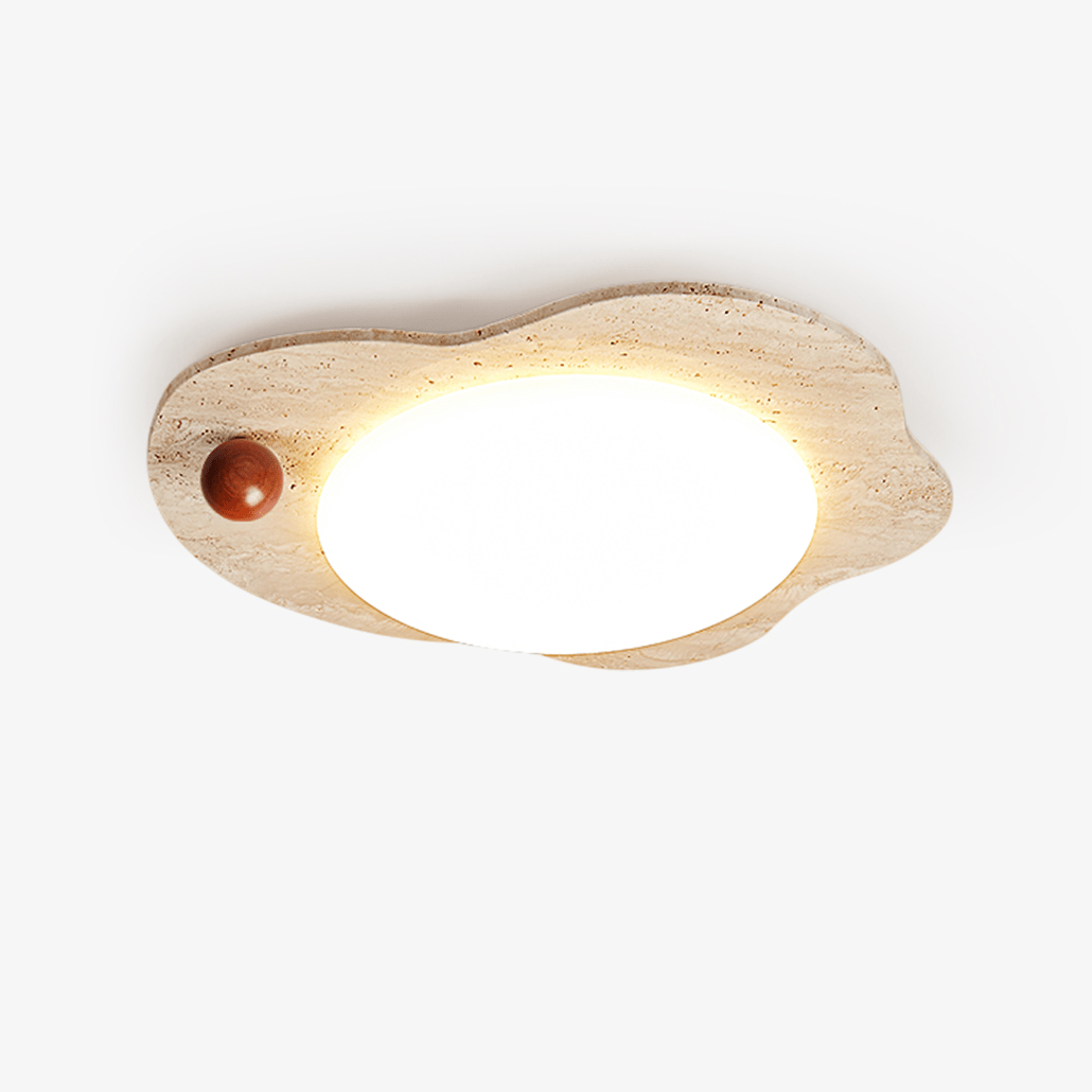 Aeolian Bloom Travertine Ceiling Light - Tianguang Alabaster Lighting