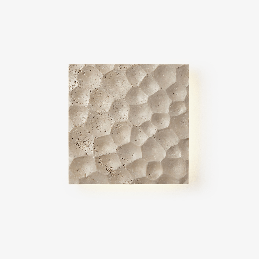 Hive Hexagonal Texture Travertine Sconce - Tianguang Alabaster Lighting