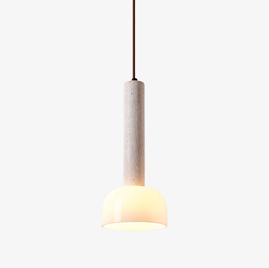 Obelisk Radiance Travertine Pendant Lamp - Tianguang Alabaster Lighting