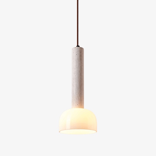 Obelisk Radiance Travertine Pendant Lamp - Tianguang Alabaster Lighting