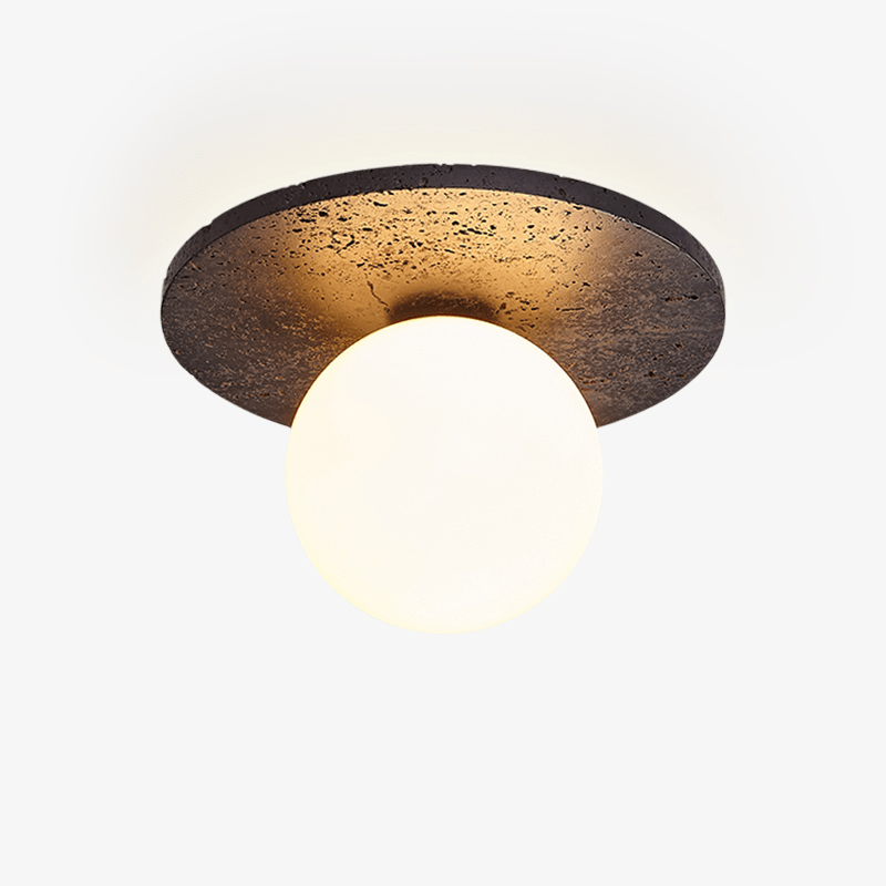 Luna Eruption Ceiling Lamp Travertine Ceiling Light - Tianguang Alabaster Lighting