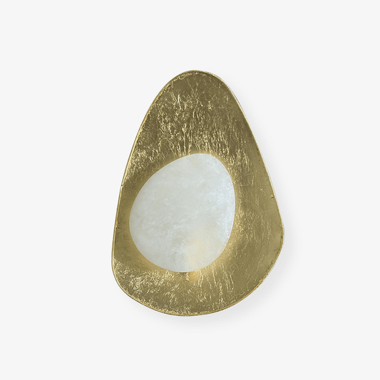 Organic Gilded Pebble Alabaster Sconce - Tianguang Alabaster Lighting