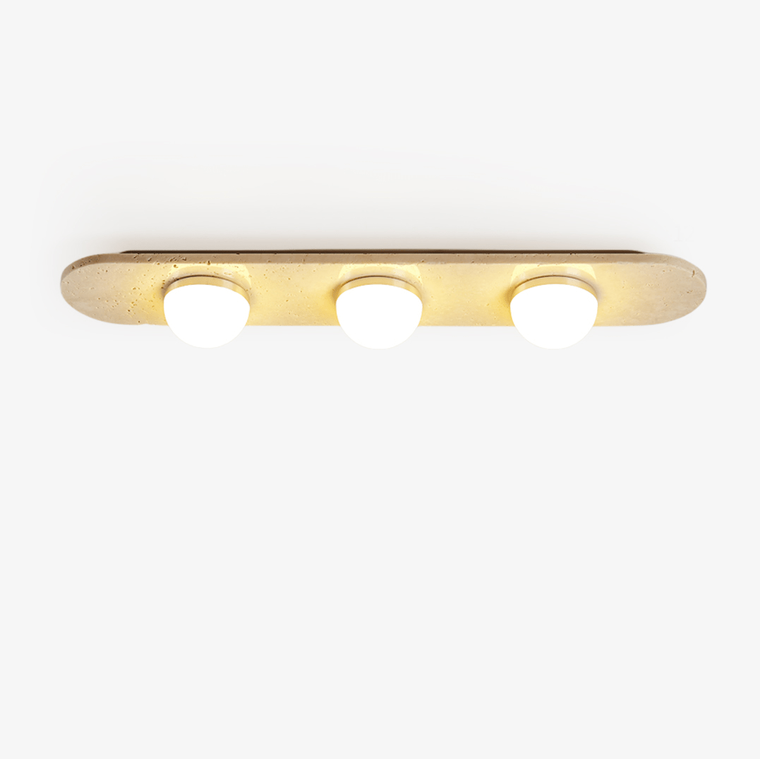 Trivara Triple Bar Travertine Ceiling Light - Tianguang Alabaster Lighting