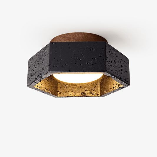 Hexarion Ceiling Lamp Travertine Ceiling Light - Tianguang Alabaster Lighting