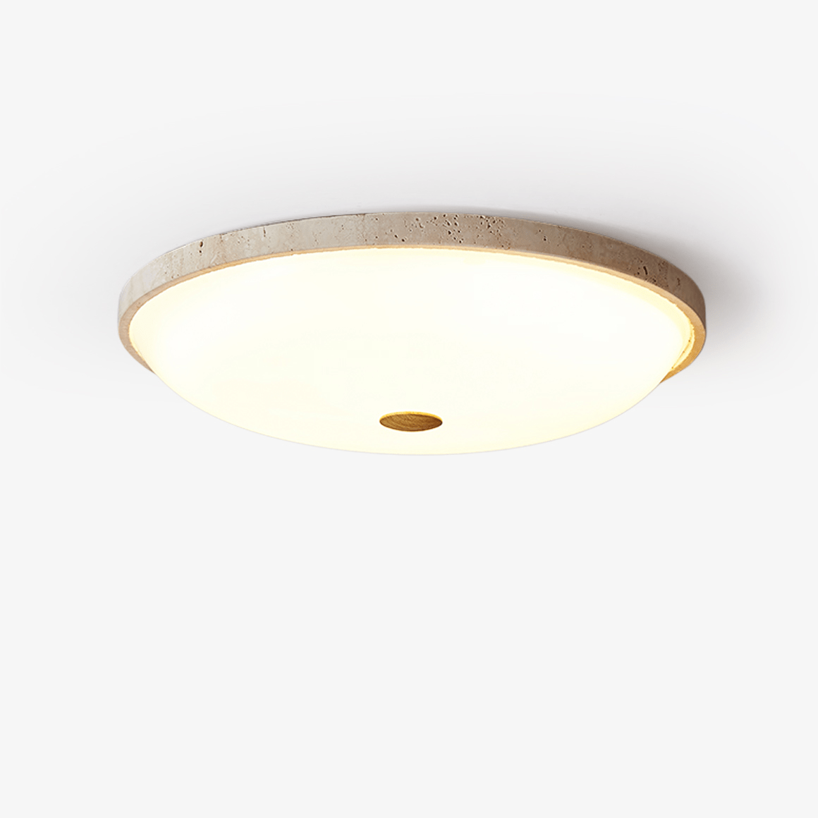Solara Disc Ceiling Lamp Travertine Ceiling Light - Tianguang Alabaster Lighting