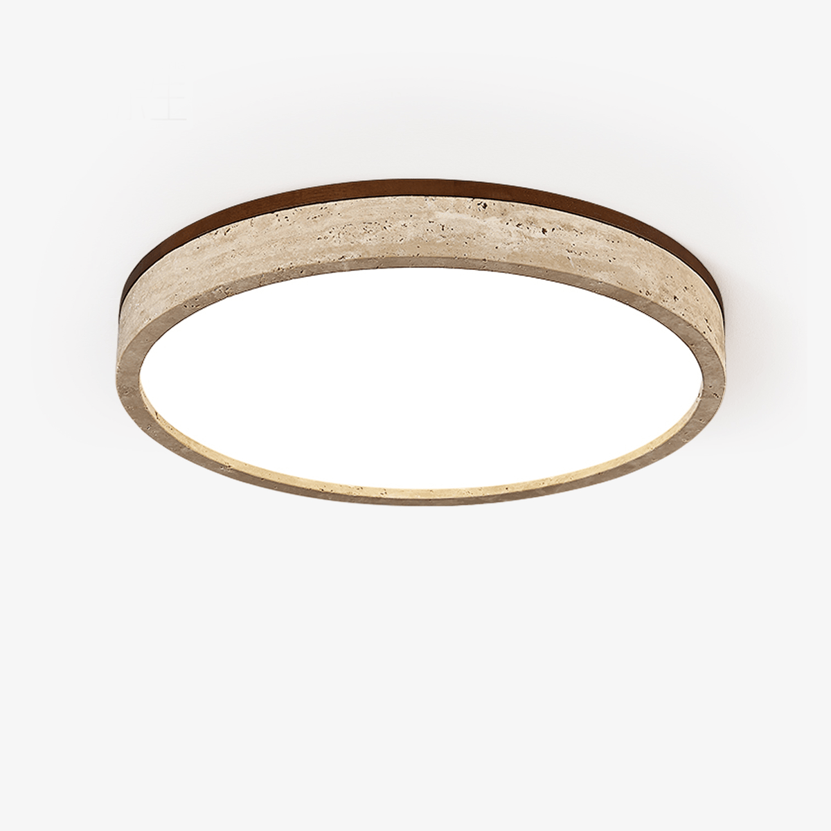 Travertine Halo Round Ceiling Lamp Ceiling Light - Tianguang Alabaster Lighting