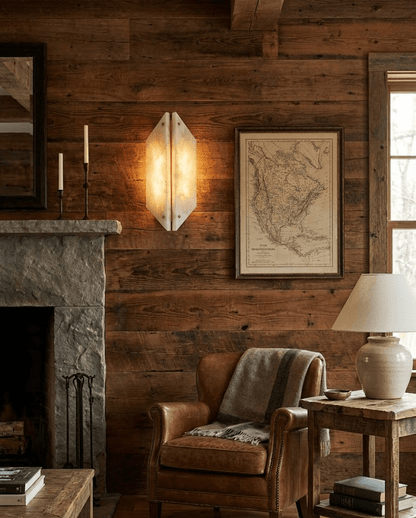Onyxa Crest Alabaster Wall Light, Hardwired Wall Sconce, detail 3