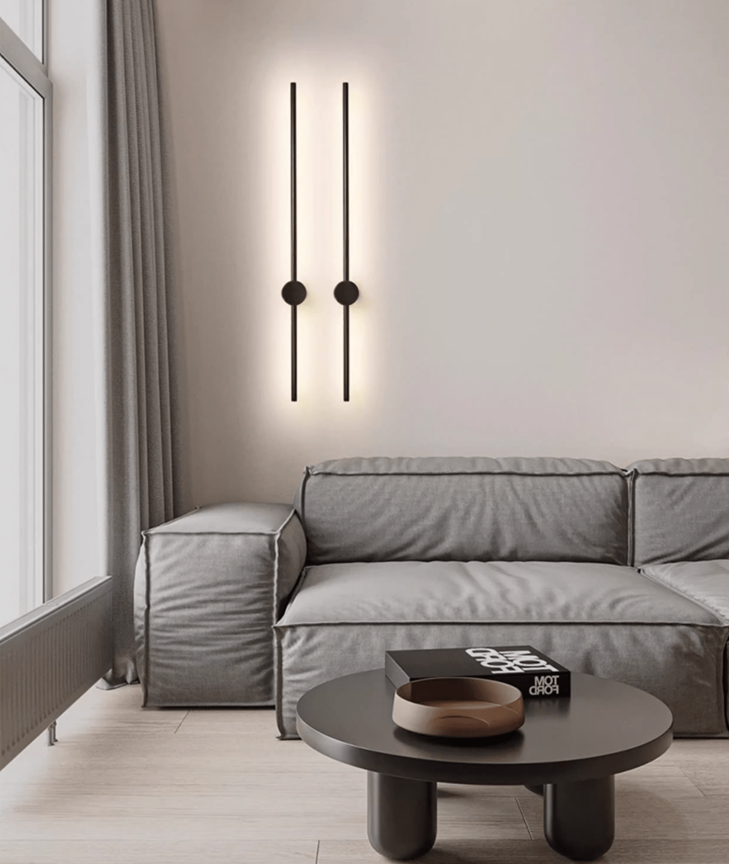 Luma Rod Portable Rechargeable Wall Light - Dia 10cm x L 60cm Metal, Bathroom Wall Sconce, detail 13
