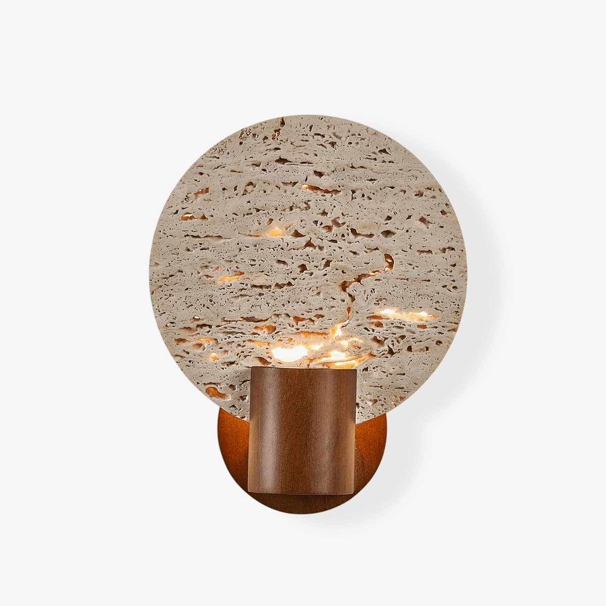 Solis Travertine Round Wall Light - Tianguang Alabaster Lighting