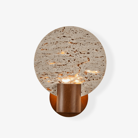 Solis Travertine Round Wall Light - Tianguang Alabaster Lighting