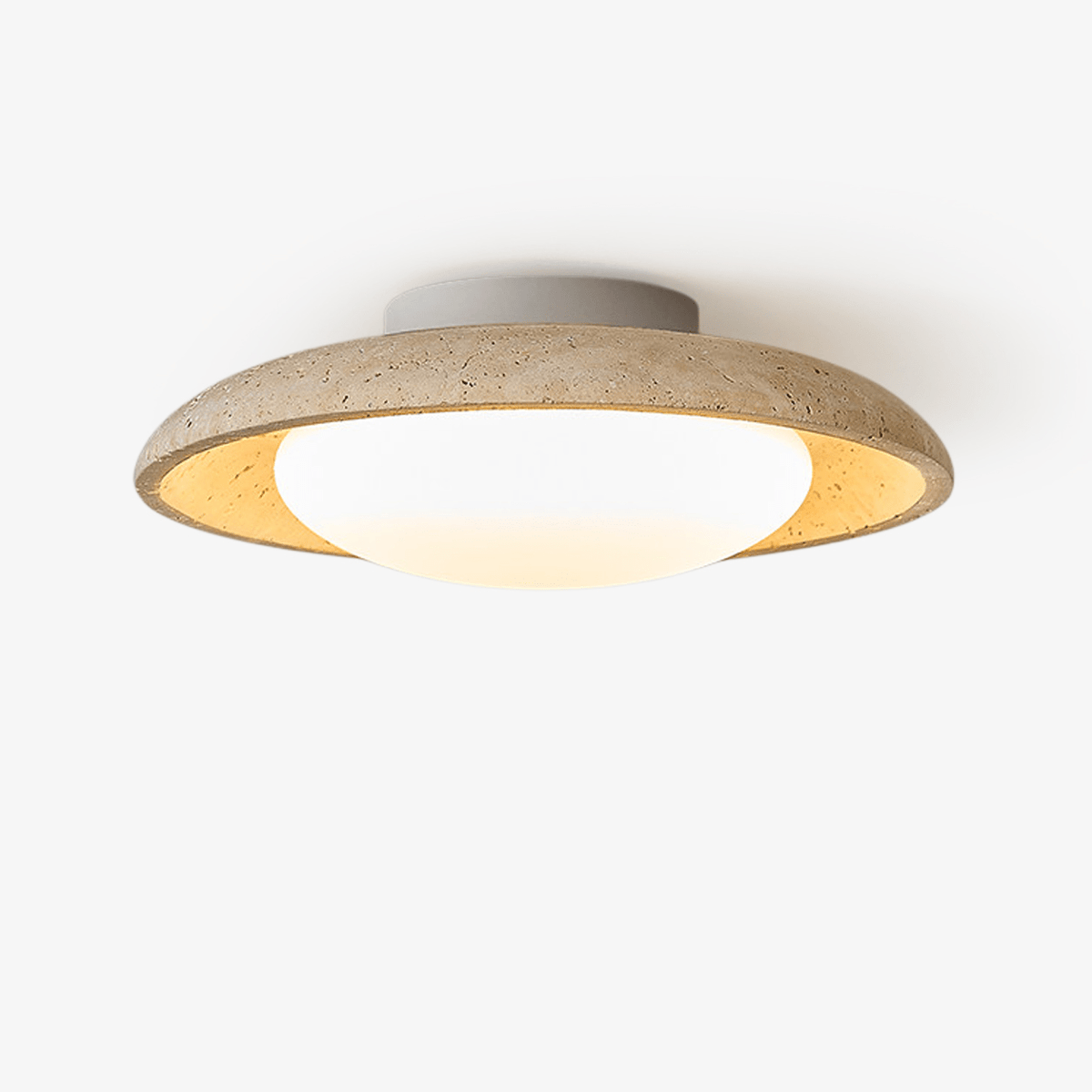 Lunara Yellow Travertine Ceiling Light - Tianguang Alabaster Lighting