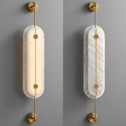 Solvane Alabaster Wall Light - Dia 18cm x H 80cm Metal, Hardwired Wall Sconce, detail 16