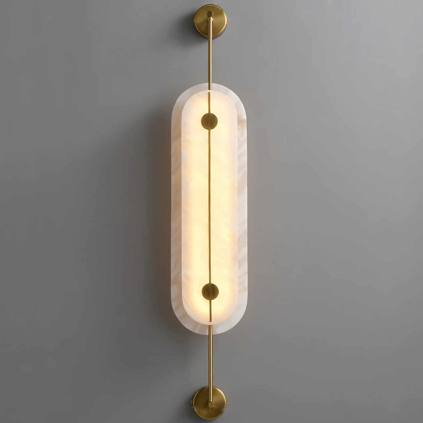 Solvane Alabaster Wall Light - Dia 18cm x H 80cm Metal, Hardwired Wall Sconce, detail 17