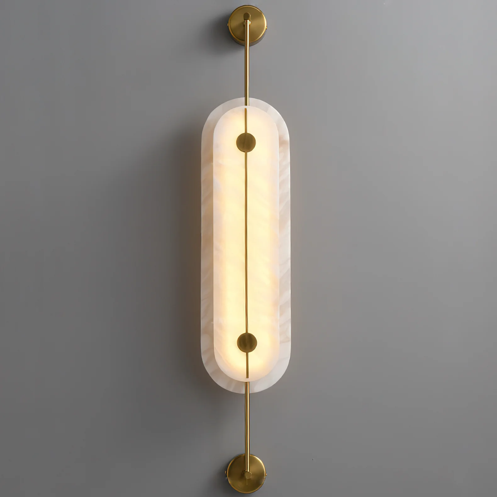 Solvane Alabaster Wall Light - Dia 18cm x H 80cm Metal, Hardwired Wall Sconce, detail 17