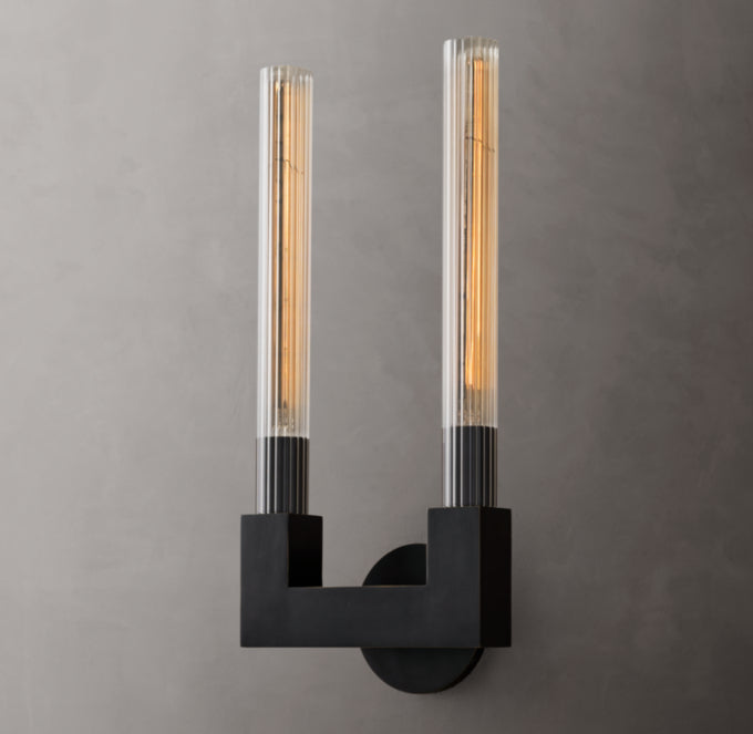 Cannele Double Wall Light, Bathroom Wall Sconce, detail 16