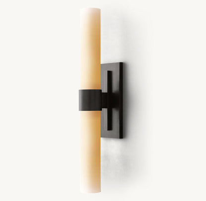 Ravelle Milk Glass Linear Wall Light, Bathroom Wall Sconce, detail 14