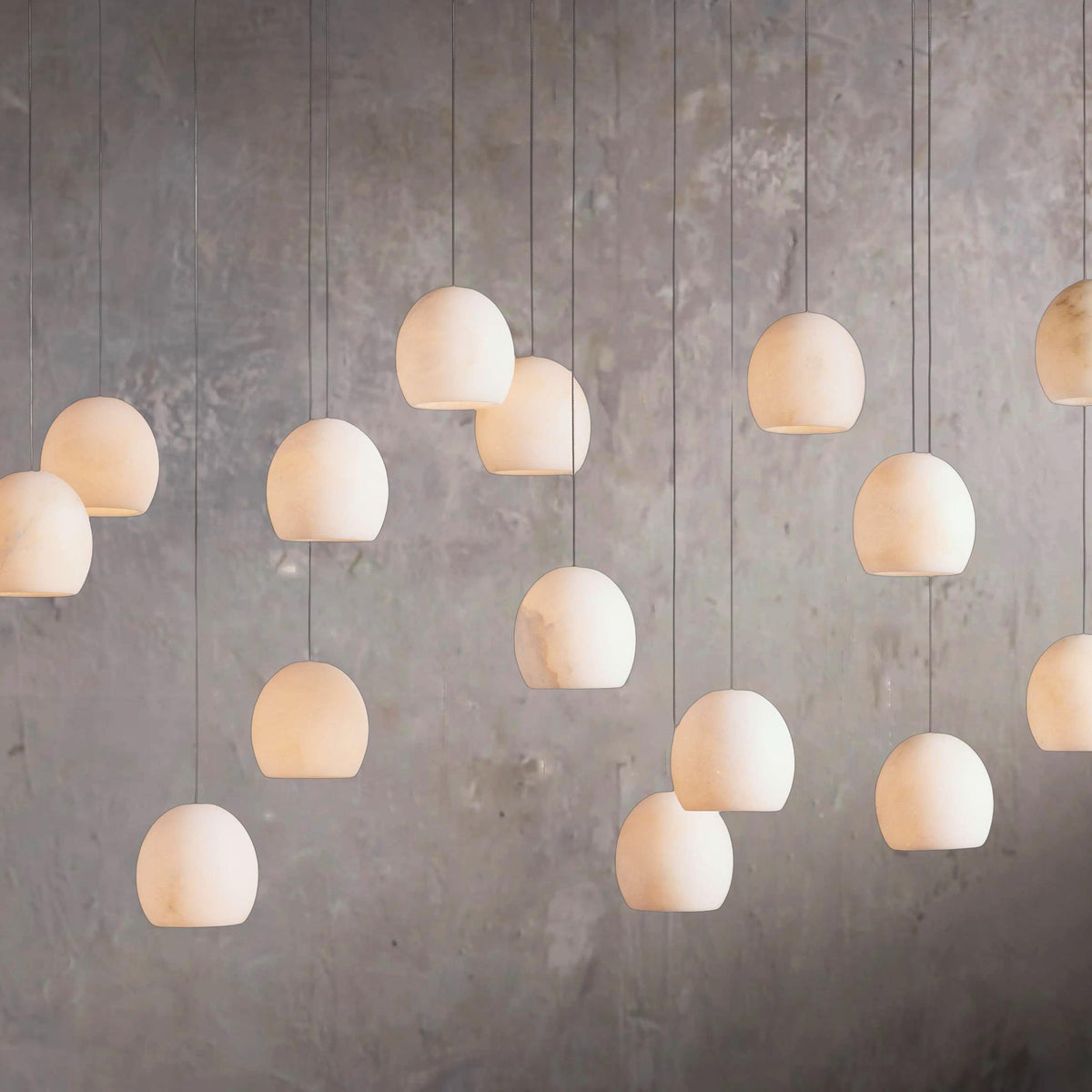 Arica Linear Geometric Hanging Light Alabaster Chandelier - Tianguang Alabaster Lighting
