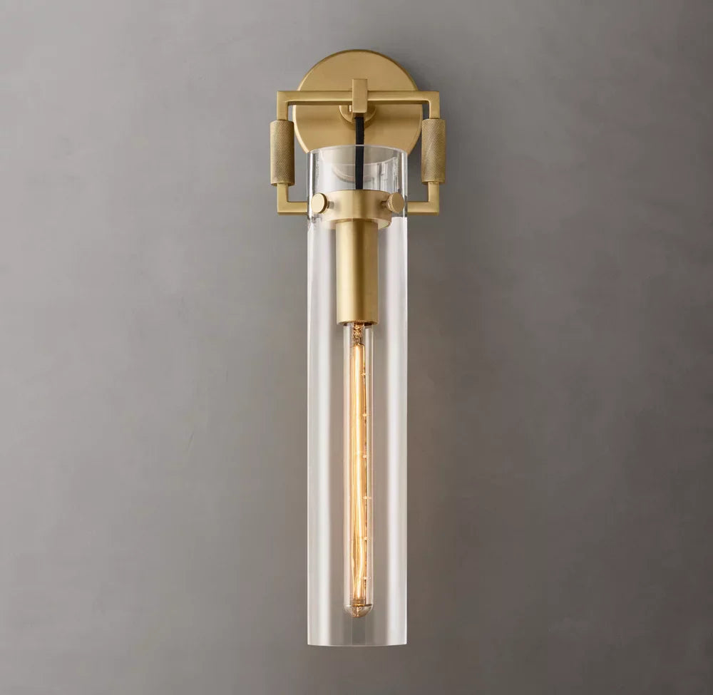 Machinist Glass Cylinder Wall Light 16", Bathroom Wall Sconce, detail 5