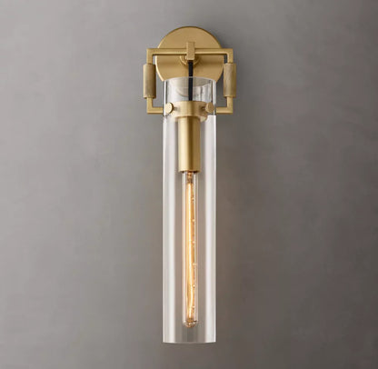 Machinist Glass Cylinder Wall Light 16", Bathroom Wall Sconce, detail 5