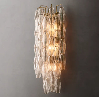 Chiara Clear Glass Grand Wall Light, Bedroom Wall Sconce, detail 8