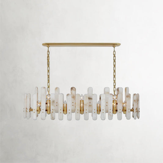 Bonnington Large Linear Suspended Alabaster Chandelier - Tianguang Alabaster Lighting